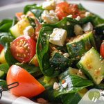 Spinazie recepten: Spinazie-tomatensalade met komkommer en feta